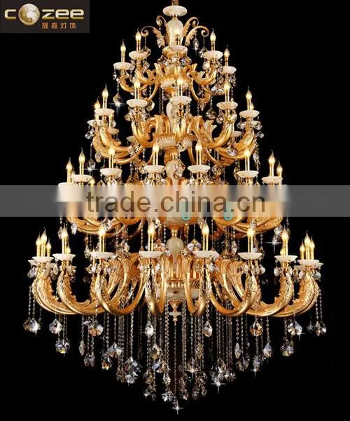 Luxury Contemporary Large Big Hotel Lobby Crystal Chandelier Pendant Hanging Lamp Suspension Light Fixture CZ5023/56