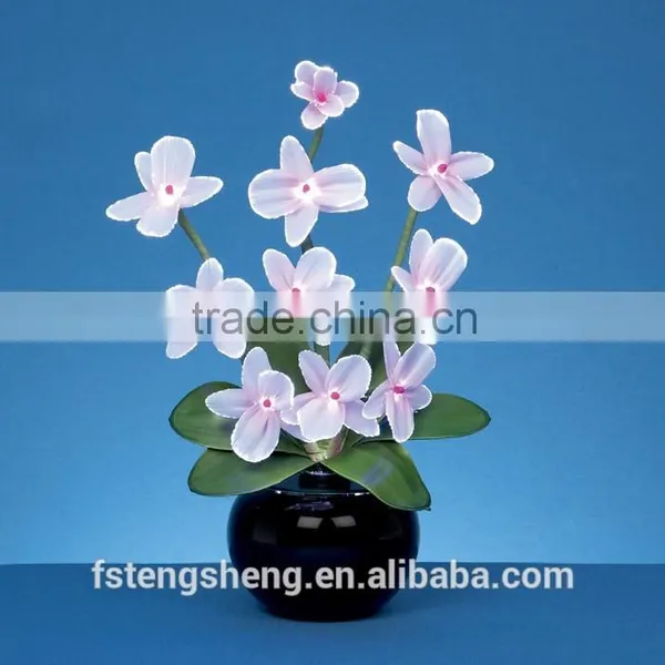Hotest New Design Wholesale Artificial LED Flowers Light/fiber Optic Orchid Flowers Lamp With Pot photo-2