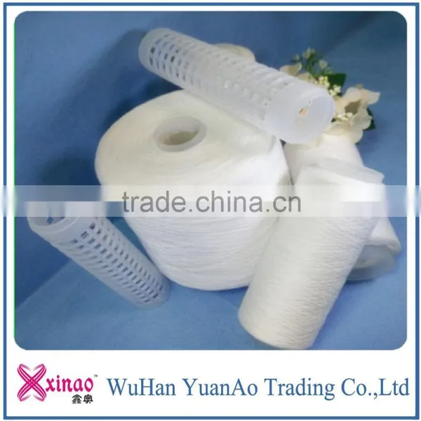 100% Polyester Yarn for Sewing Thread Raw White on Plastic Cone Yarn photo-2
