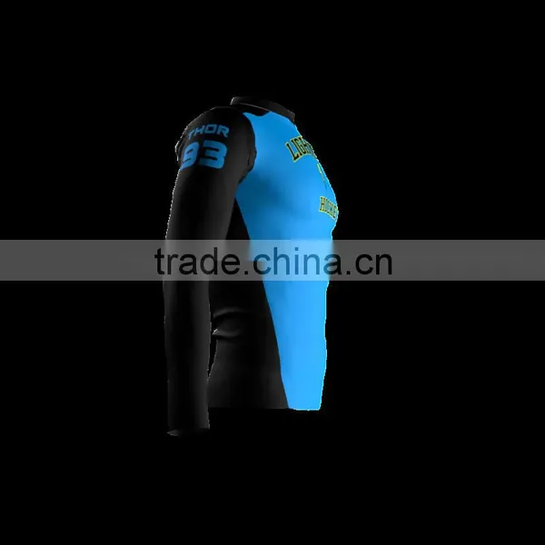 Polyester Spandex Long Sleeves Lightening Compression Shirt/Rash Guard With Club Logo Player Name and Numbers at Sleeves photo-3