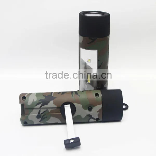 Professional Hand Crank LED Flashlight USB Rechargeable Factory No MOQ