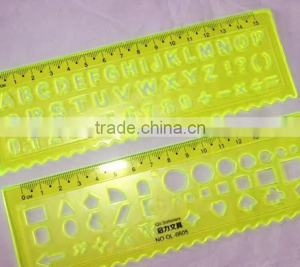 2015 Hot Factory Direct Sale OEM High Quality 2 Pieces PVC Letter Stencil Ruler School Stationery photo-4