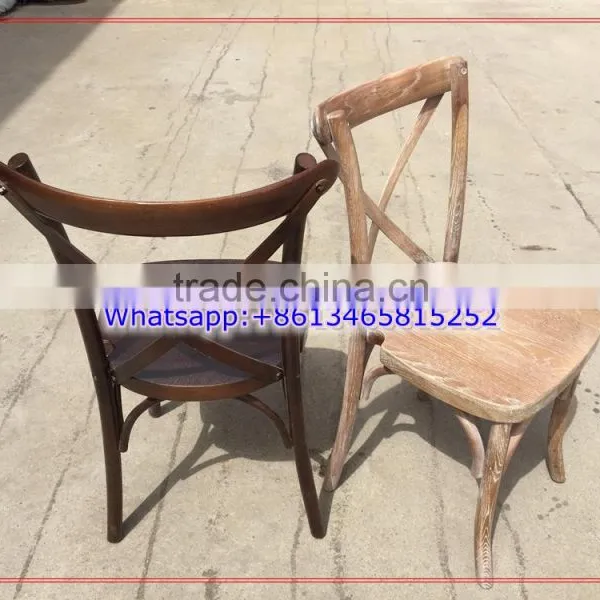 Beech and Oak Wood Stackable Wedding Dinning Cross Back Chair photo-3