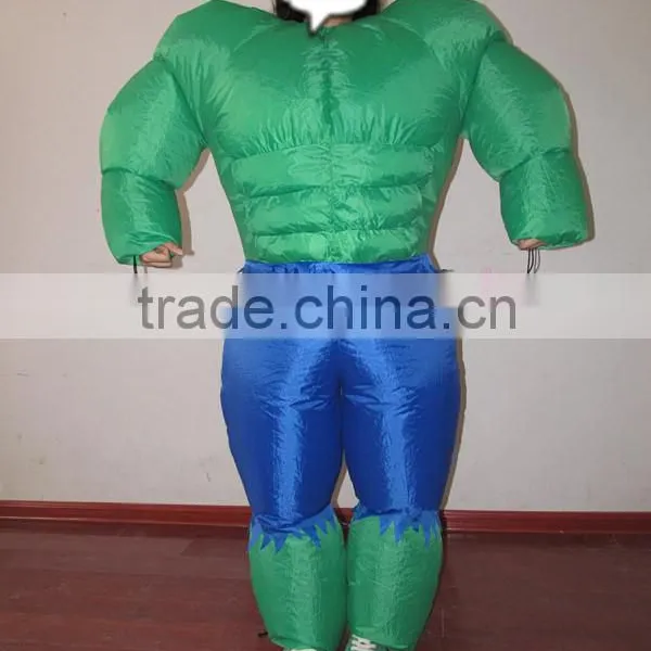 DJ-CO-115 Adult Chub Strong Man Inflatable Blow Up Color Body Halloween Costume Jumpsuit photo-2