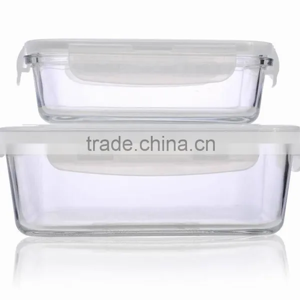 Clear Square Microwave Oven Glass Storage Box