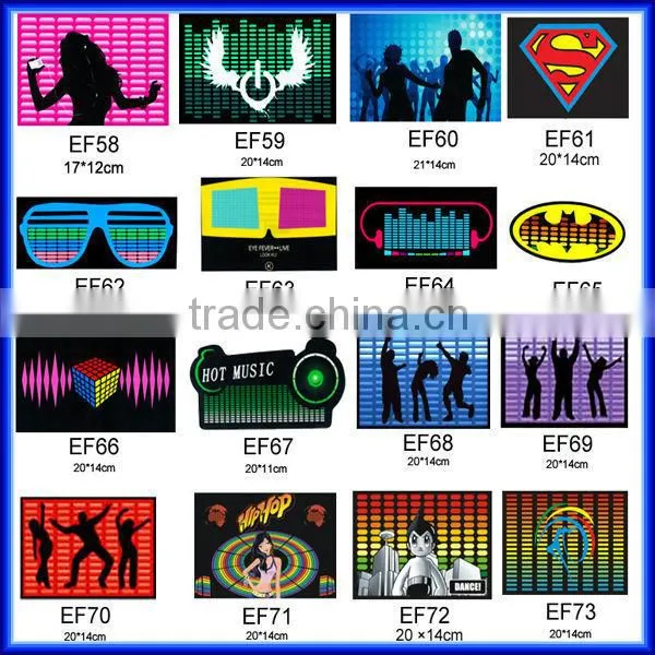 Sexy Printing Electroluminescent Led Flashing t Shirt for Disco Music Concert Party, Led el Pannel t Shirt & Equalizer t Shirt