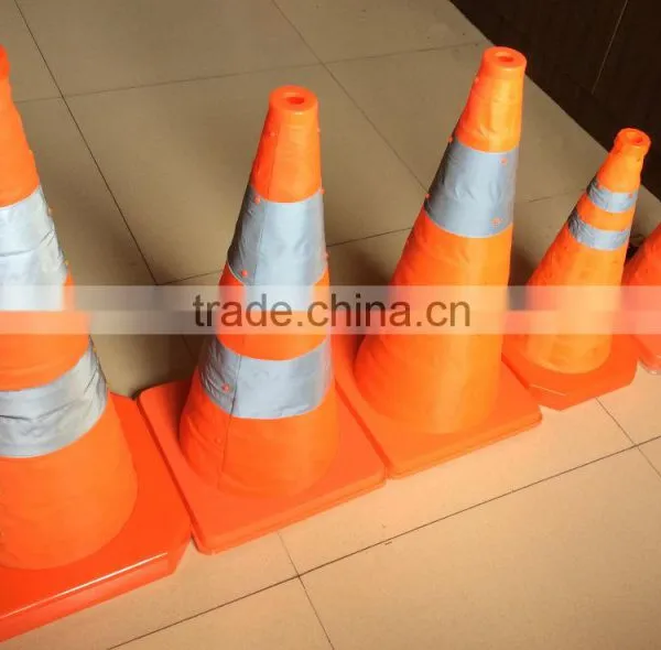 40CM Black PP Traffic Cone/16" Folding Retractable Safety Cones photo-3