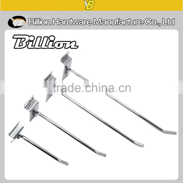 High Quality Metal Chrome Slatwall Steel Wire Hook for Display Board Supermarket Hanging Hook photo-3