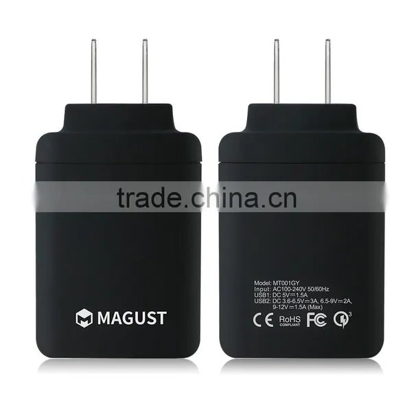 Quick Charge 3.0 Daul USB Wall Charger, USB Travel Charger, Travel Charger Grey photo-4