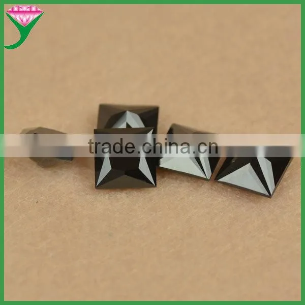 AAA Facetted Cut Square Wuzhou Artificial Jewelry Synthetic Nano Black Semi-precious Stones for Jewellery