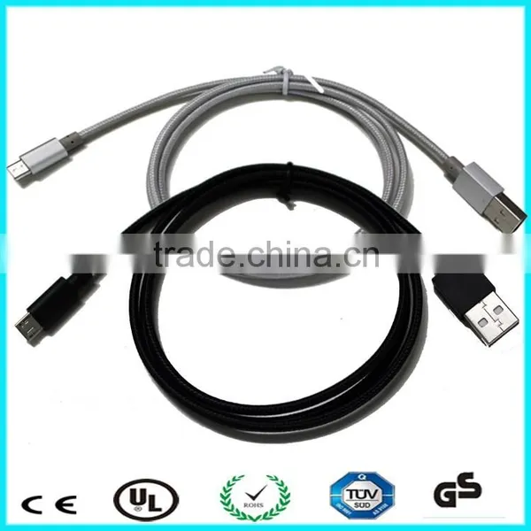 1M Fabric Braided Micro Usb Cable for Mobile Phone photo-3