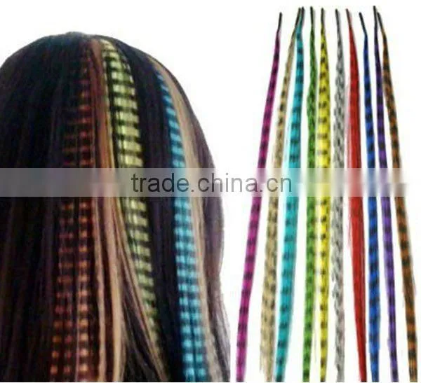 Synthetic Wholesale Grizzly Rooster Feather Hair Extensions 18 Colors!!! photo-6