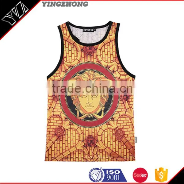 Hot Summer Mens New Arrival Custom Sublimation Gym Vest 3D Printing Tank Top photo-2