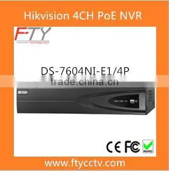 4CH PoE HDD Hard Driver 6MP High Resolution DS-7604NI-E1/4P Surveillance NVR Hikvision