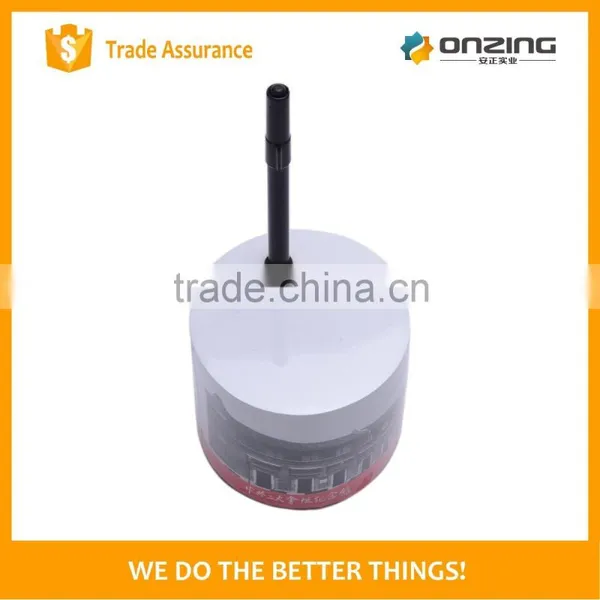 Cylinder Design Printed Paper Memo Cube With Pen Holder photo-3