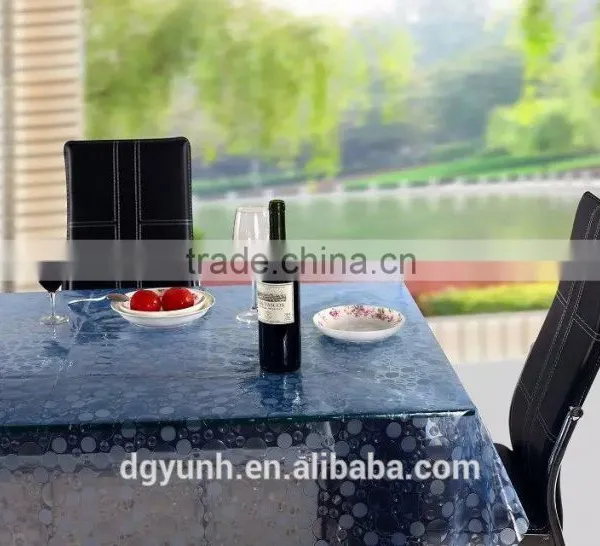 Newest Blue Design With 3D Stereoscopic Transparent PVC Tablecloth photo-3
