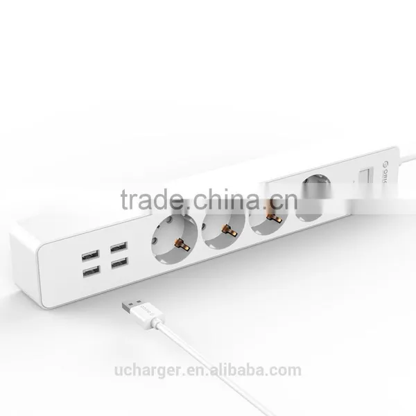 ORICO Overload Over Voltage Over Current Short Circuit Protected 4 Gang 4 USB Extension Socket Usb eu With Surge Protector