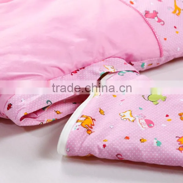Infant Kids Anti Kicking Quilt Sleeping Bag for Four Seasons Detachable Fillings Pink Style photo-2