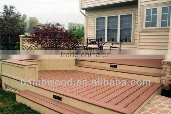 Teak Color Wood Plastic Composite Deck for Garden