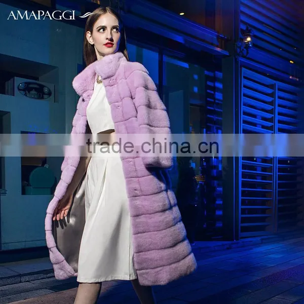 Hot Sale Fashion Long Mink Fur Winter Coat for Overcoat photo-2