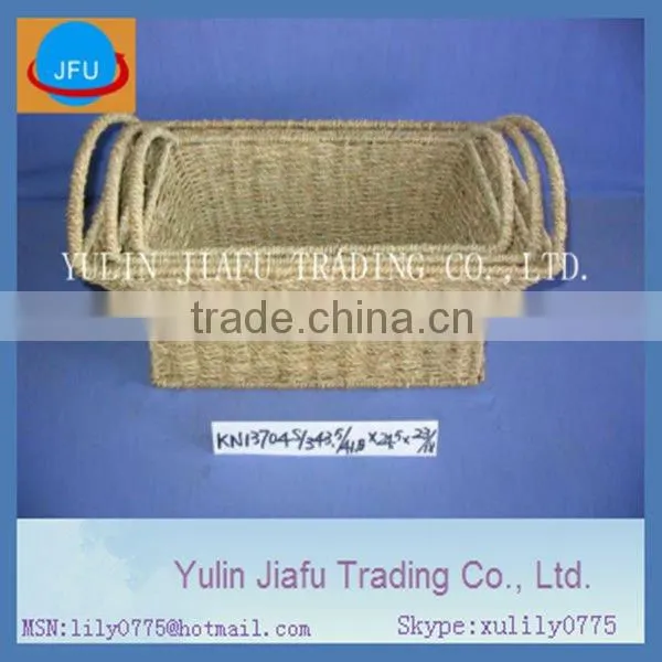 Irregular Weaving Rectangle Nature Seagrass Basket