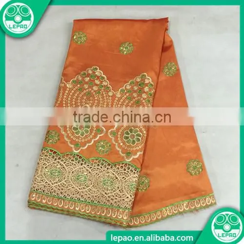 2016 Hot Selling Beaded African George Wrapper Lace Fabrics, Fashion Raw Silk George photo-4