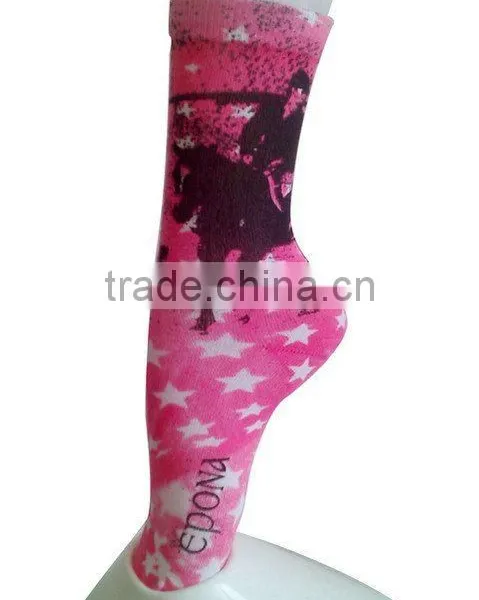 Pink Star Print Sports Socks
