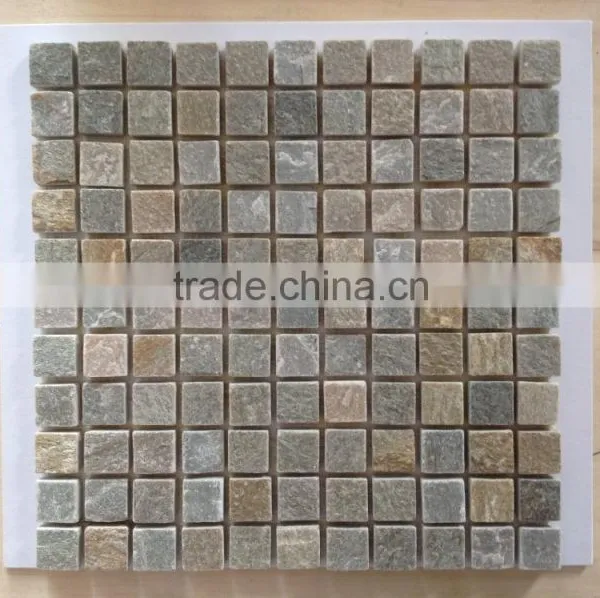 Natural Slate Garden Mosaic Tile Flooring photo-2