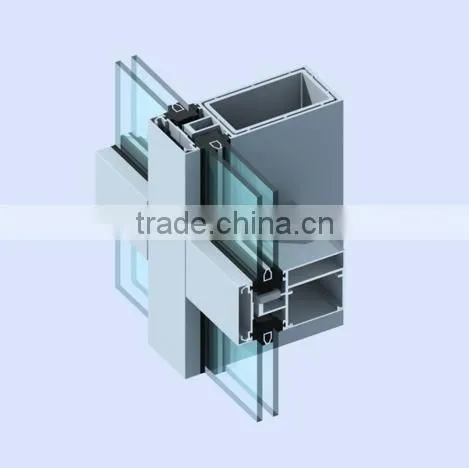 6000 Series Extrusion Aluminum Frameless Double Glass Curtain Wall photo-3