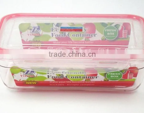 3pcs Transparent Rectangle Plastic Freezer Food Container photo-3
