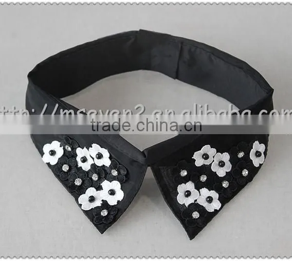 Customized Angle Shaped Beaded Necklace, Black Collar With Flower Beaded for T-shirt photo-4