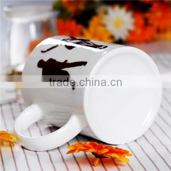 Hot Selling Promotion Advertising Logo Print Custom White Slim High Ceramic Cup Mugs photo-6