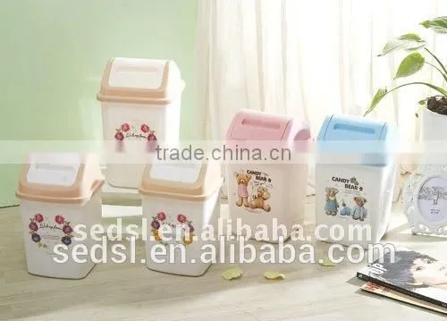 New Desktop Household Trash Can Office Plastic Recycle Waste Bin photo-3
