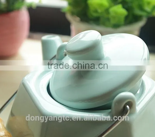 Customize Logo Porcelain Chinese Tea Pot With Steel Handle photo-6
