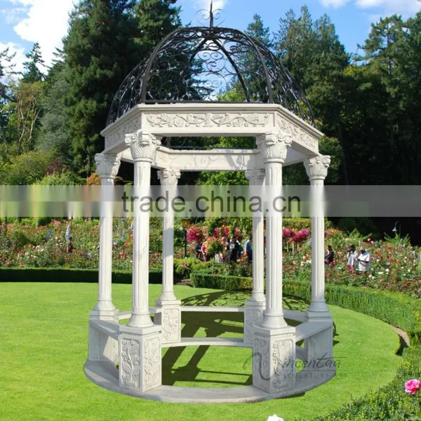 Hot Sale Modern Home Decor Marble Carving Garden Luxury Gazebo photo-2
