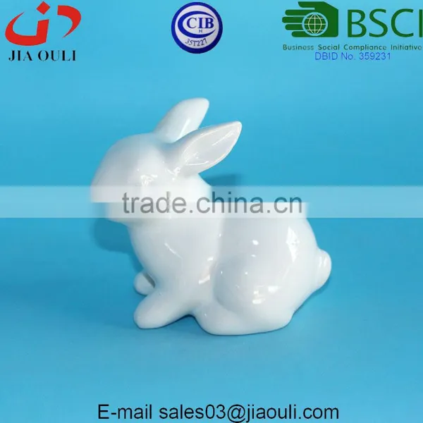 BSCI Audit Factory EASTER Decorations Small Ceramic Bunny Figurines photo-3