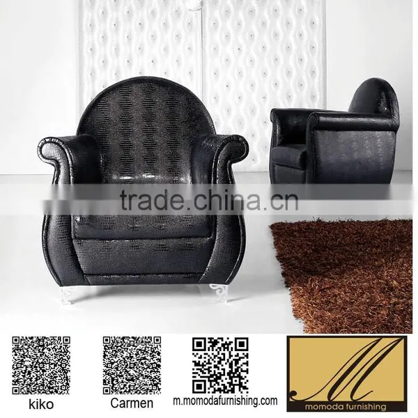 Commercial Modern Living Room Bedroom Furniture Black Leather Leisure Chair Luxury Coffee Shop Sofa Chair