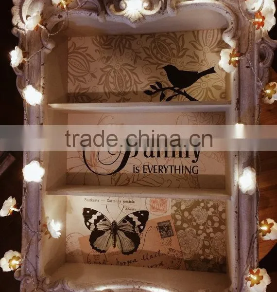 2016 Wedding Decor White Rose Flower Garland Fairy Lights photo-3
