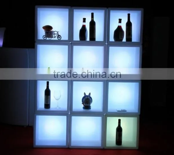 Modern Led Illuminated Bar Cabinet, Wine Racks, Ice Bucket photo-5