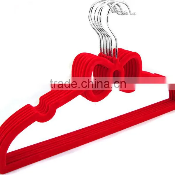 Kids ABS Plastic Velvet Antiskid Hangers Flocking Clothes Hangers With Pulley,ABS,Nylon Villi,Chrome Plated Hook photo-6