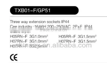 CE S 4 Way French Extension Socket /cord IP44 With Switch photo-2