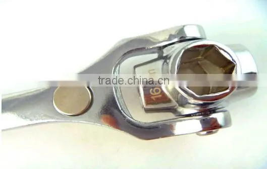 8 IN 1 40Cr Flexible Head Combination Dog Bone Wrench &adjustable Wrench&allen Wrench Set photo-3