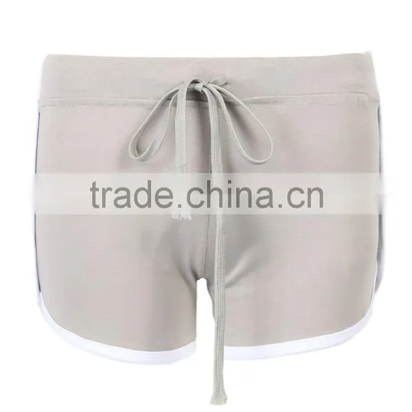Biking Shorts And Jersey Cotton Polyester Spandex Gray Drawstring Waist Contrast Trims Yoga Short Woman photo-2