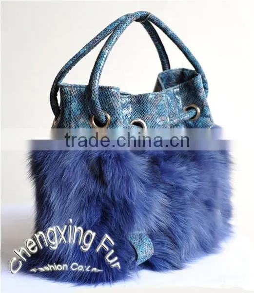 CX-H-27A Good Quality Wholesale Price Genuine Fox Fur Handbag photo-5