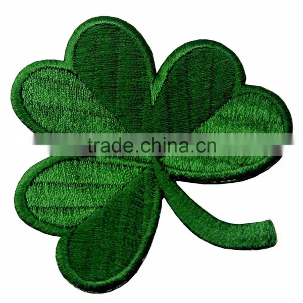 Irish Clover Dark Green Embroidered Emblem Lucky Shamrock Iron On Sew On Ireland Patch photo-2