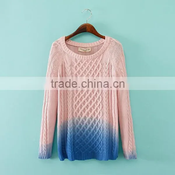 MGOO High Quality 2015 Brand Design Women Fashion Tie Dye Sweaters Long Sleeves Pullover Knitted Stock Brand Winter Clothing photo-4