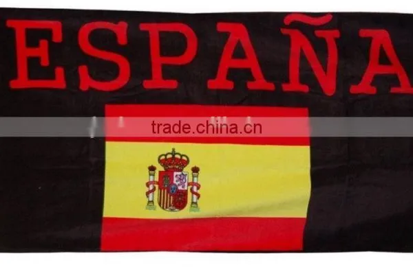 Custom Premium Cotton VelourSpain Flag Print Beach Towel photo-3