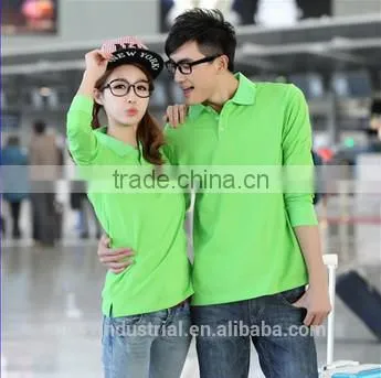 New Design Couple Long Sleeve Pique Polo Shirt photo-3