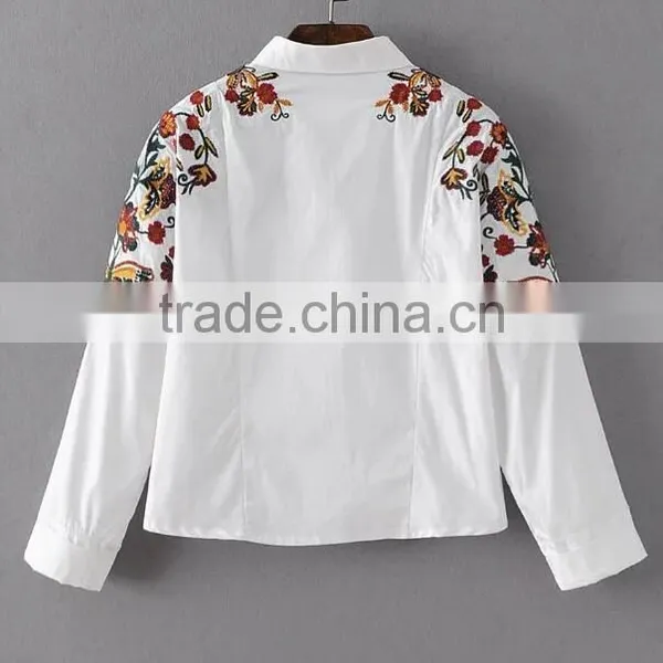 Runwaylover EY2383B Women New Fashion 2017 Loose Embroidery Blouse photo-5