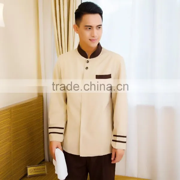 Juqian Bulk Cheap Price Designer Men's Hotel and Restaurant Uniform Housekeeping Staff Designs photo-4
